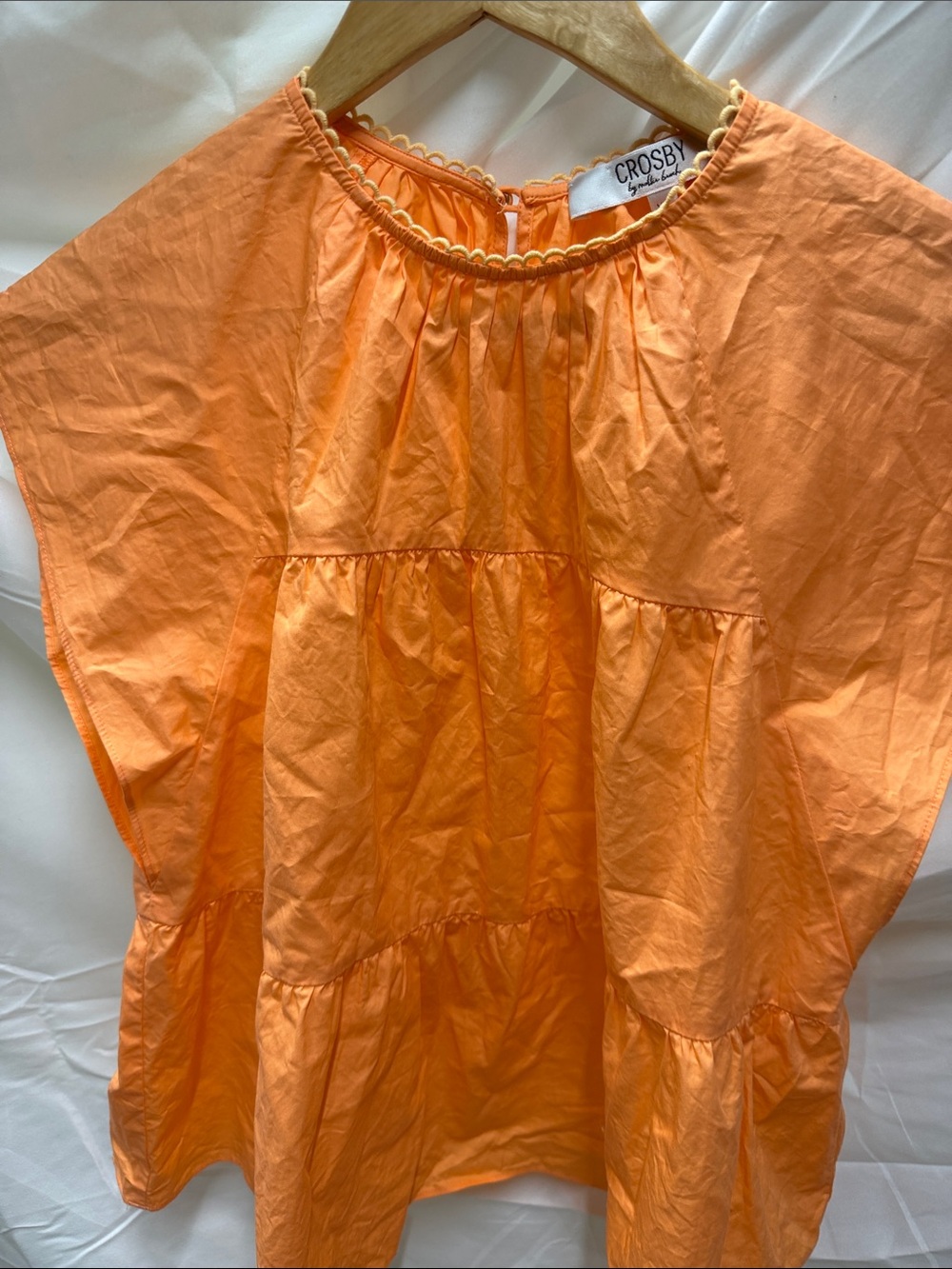 CROSBY by Mollie Burch Orange Tiered Peasant Blouse - Picture 1 of 2